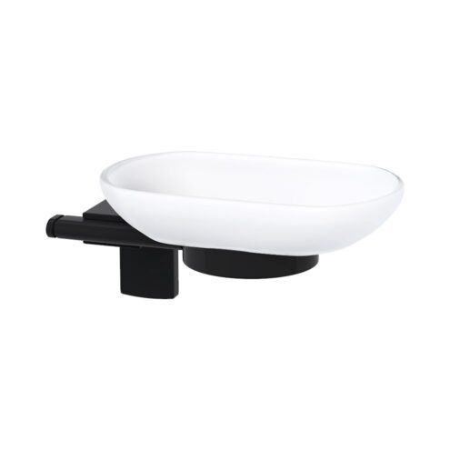 Tema Premium Mat Siyah Duvardan Cam Sabunluk