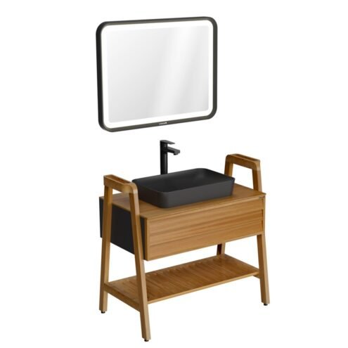 Creavit Truva 100 cm Siyah Banyo Dolabı