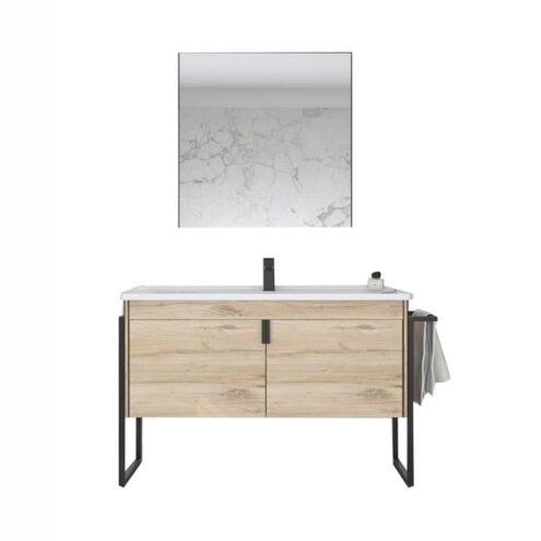 Orka Trio 100 cm Kapaklı Ayaklı Banyo Dolabı Takımı