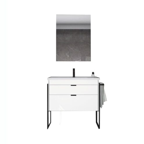 Orka Trio 65 cm Çekmeceli Ayaklı Banyo Dolabı Takımı
