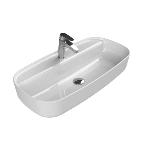 Turkuaz Aqua 80 cm Beyaz Tezgah Üstü Lavabo