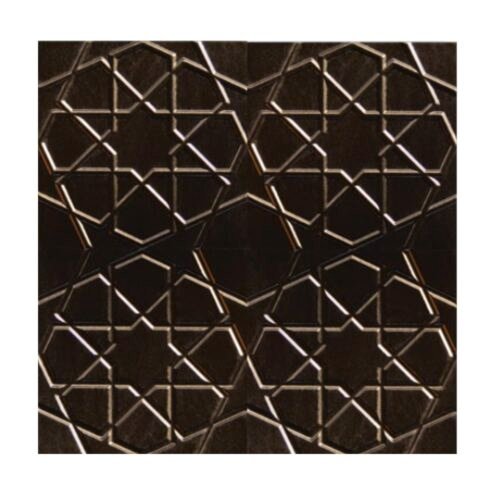 Dekozen Türkmen Yıldızı 20x20 cm Metalik Bronz Çatlak Sırlı El Yapımı Seramik