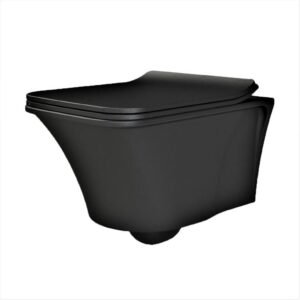 Turkuaz İbiza Rimless Mat Siyah Asma Klozet Seti