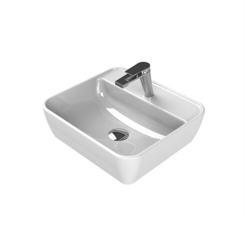 Turkuaz One 46 cm Beyaz Tezgah Üstü Lavabo