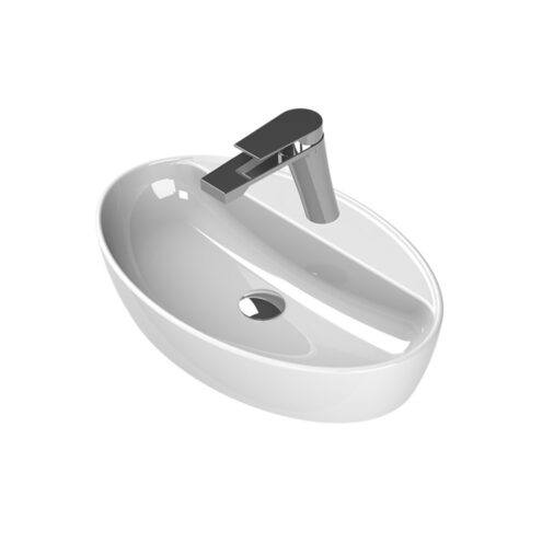 Turkuaz One 67 cm Beyaz Tezgah Üstü Lavabo