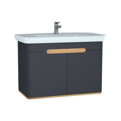 VitrA Sento 100 cm Mat Antrasit Lavabo Alt Dolabı