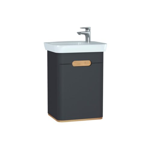 VitrA Sento 50 cm Mat Antrasit Sol Kapaklı Lavabo Alt Dolabı