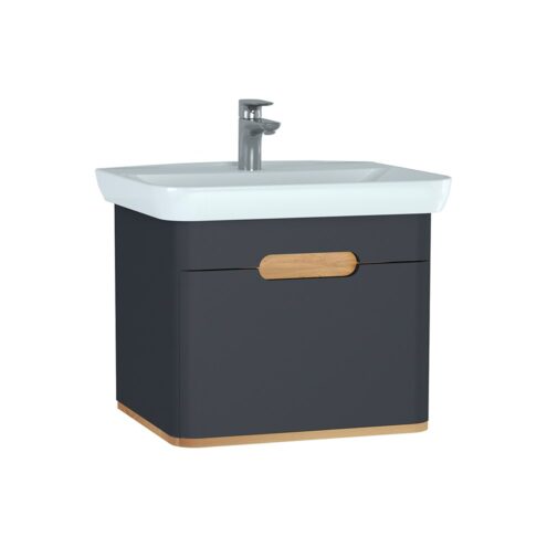 VitrA Sento 65 cm Mat Antrasit Çekmeceli Lavabo Alt Dolabı