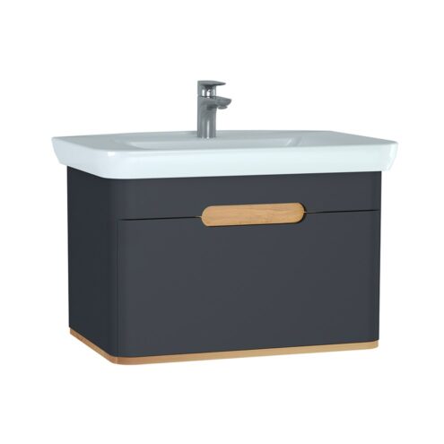 VitrA Sento 80 cm Mat Antrasit Çekmeceli Lavabo Alt Dolabı