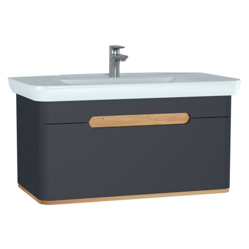 VitrA Sento 100 cm Mat Antrasit Çekmeceli Lavabo Alt Dolabı