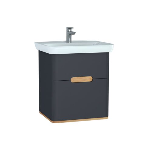 VitrA Sento 65 cm Mat Antrasit Çekmeceli Lavabo Alt Dolabı