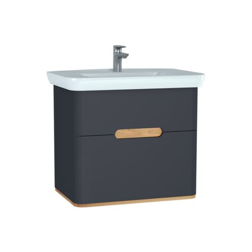 VitrA Sento 80 cm Mat Antrasit Çekmeceli Lavabo Alt Dolabı