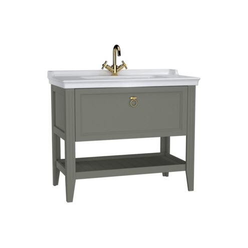 VitrA Valarte 100 cm Mat Gri Çekmeceli Lavabo Alt Dolabı