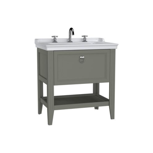 VitrA Valarte 80 cm Mat Gri Lavabo Alt Dolabı