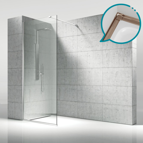 Pakduş Walk İn 120 cm 1 Sabit Bronz Duşakabin