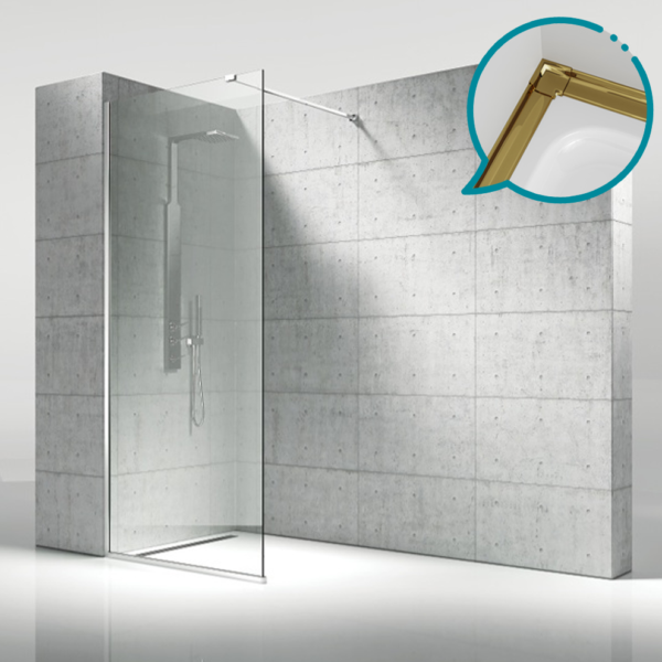 Pakduş Walk İn 70 cm 1 Sabit Altın Duşakabin