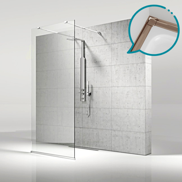 Pakduş Walk İn 80 cm 2 Sabit 1 Açılır Bronz Duşakabin