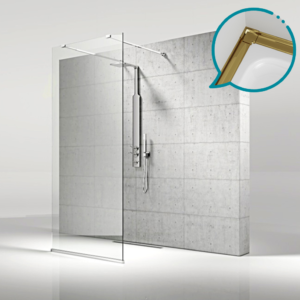 Pakduş Walk İn 90 cm 2 Sabit 1 Açılır Altın Duşakabin