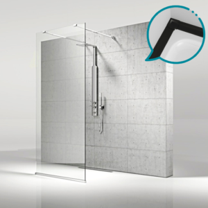 Pakduş Walk İn 90 cm 2 Sabit 1 Açılır Siyah Duşakabin