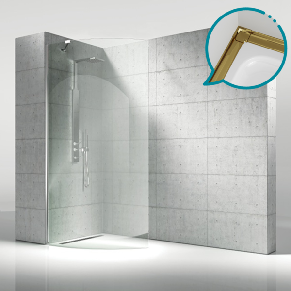 Pakduş Walk İn 90 cm 1 Sabit Altın Duşakabin