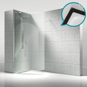 Pakduş Walk İn 90 cm 1 Sabit Siyah Duşakabin