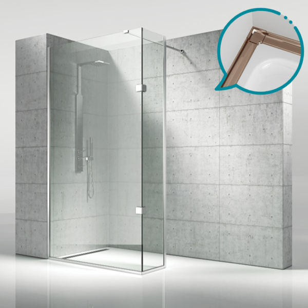 Pakduş Walk İn 110x40 cm 2 Sabit Bronz Duşakabin