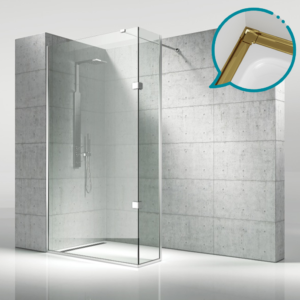 Pakduş Walk İn 80x40 cm 2 Sabit Altın Duşakabin