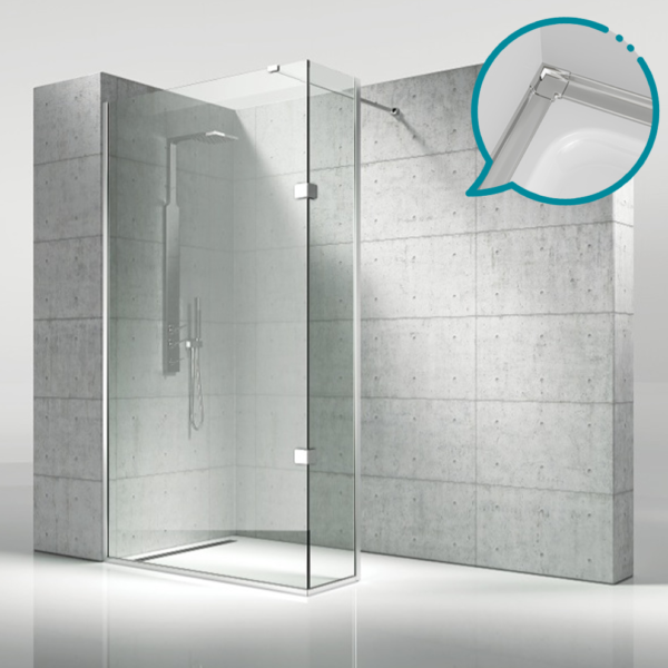 Pakduş Walk İn 80x40 cm 2 Sabit Krom Duşakabin