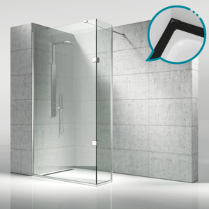 Pakduş Walk İn 80x40 cm 2 Sabit Siyah Duşakabin