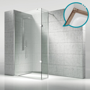 Pakduş Walk İn 90x40 cm 2 Sabit Bronz Duşakabin