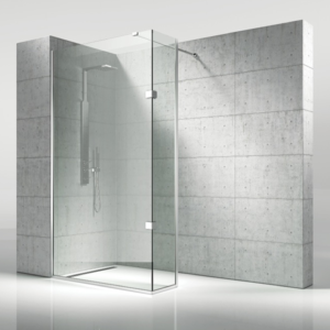 Pakduş Walk İn 90x40 cm 2 Sabit Parlak Eloksal Duşakabin