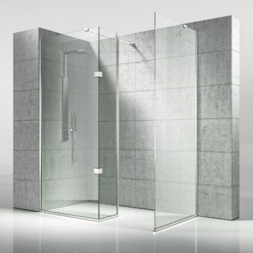 Pakduş Walk İn 100x40 cm 3 Sabit Parlak Eloksal Duşakabin