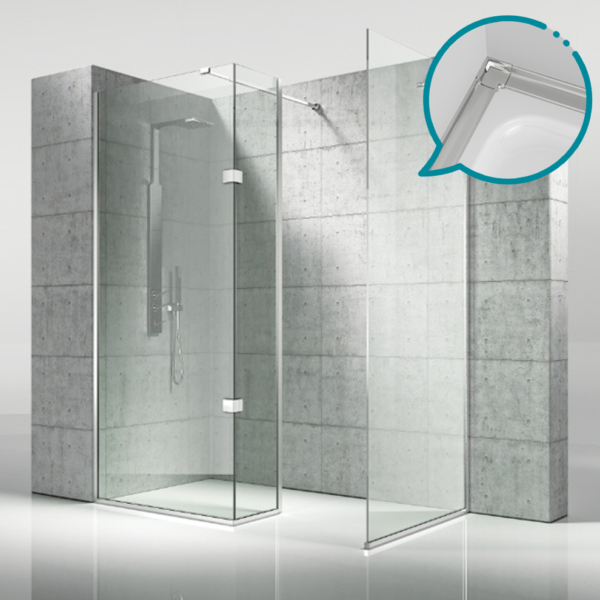 Pakduş Walk İn 120x40 cm 3 Sabit Krom Duşakabin