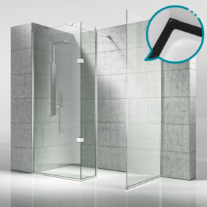 Pakduş Walk İn 70x40 cm 3 Sabit Siyah Duşakabin