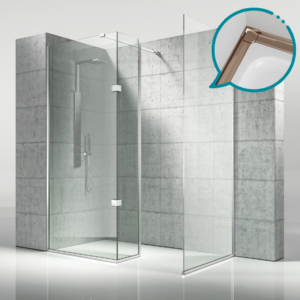 Pakduş Walk İn 90x40 cm 3 Sabit Bronz Duşakabin