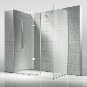 Pakduş Walk İn 90x40 cm 3 Sabit Parlak Eloksal Duşakabin