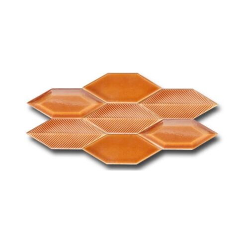 Dekozen Yaprak Düz-Metro-Çizgi 15x5 cm Tarçın Çatlak Sırlı El Yapımı Seramik