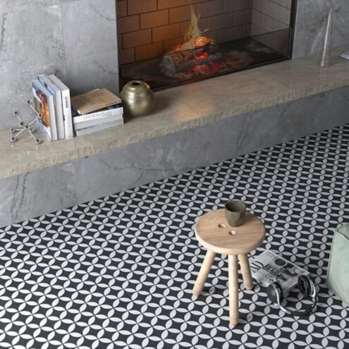 Yurtbay Seramik Stamp Siyah 20x20 cm Mat Yer ve Duvar Karosu