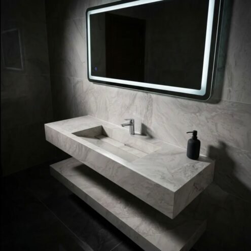 Özel Üretim Porselen Lavabo – Modern Seramik Banyo Tezgahı (İstenilen Ölçüde)