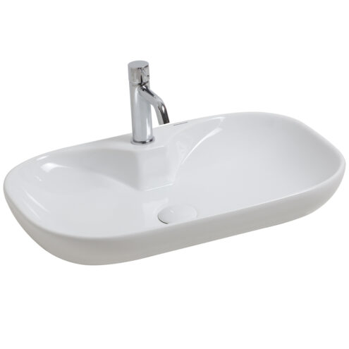 Smanni ALYA 65x41 cm Tezgâh Üstü Batarya Delikli Lavabo