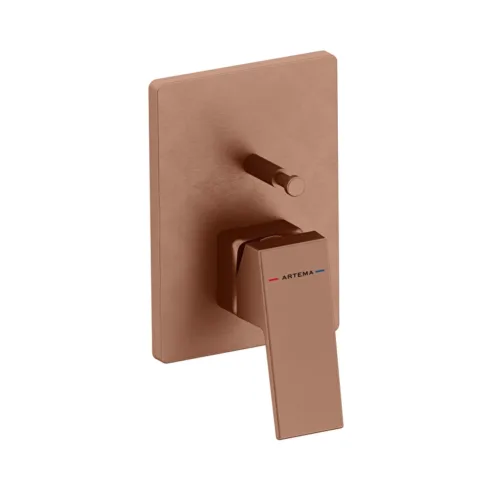 Artema Minimax Square fırçalı bakır ankastre banyo duş bataryası Minibox