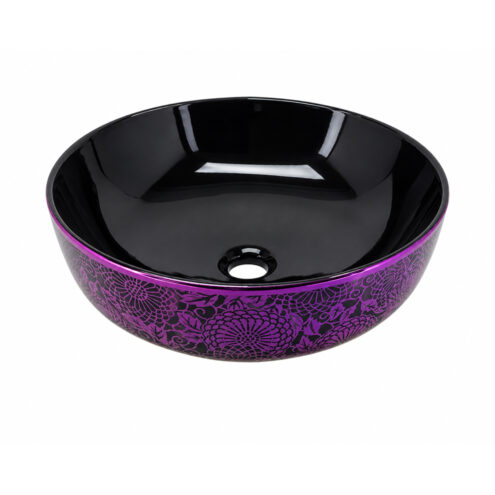 Boden Violet 42 cm mor siyah çanak lavabo