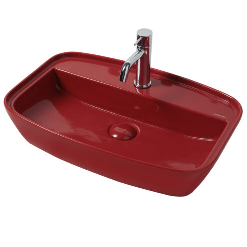 Smanni FANG 60x40 cm Tezgâh Üstü Batarya Delikli Lavabo