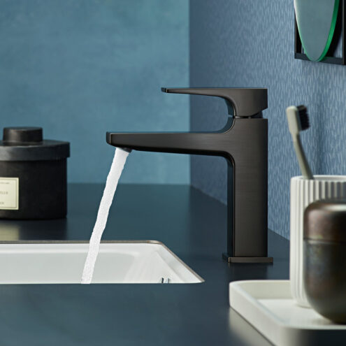 Hansgrohe Metropol Tek Kollu Lavabo Bataryası 110 Mat Siyah Krom 32507340