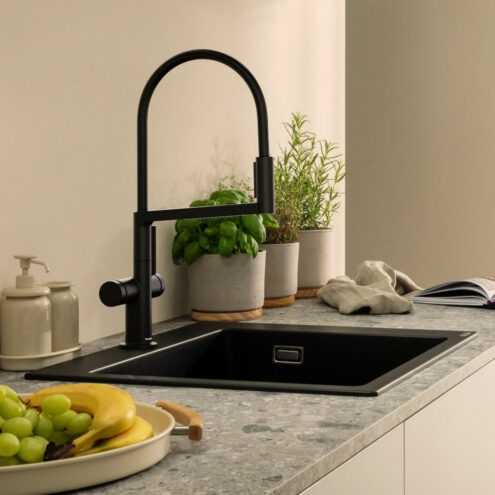 Hansgrohe Talis Select M54 PowderSpray Tek Kollu Eviye Bataryası Semi-Pro 3jet Satin Siyah 72861670