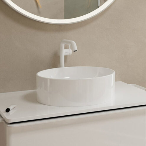 Hansgrohe Tecturis S Tek Kollu Lavabo Bataryası 240 Fine CoolStart EcoSmart+ bas-aç gider seti ile Mat Beyaz 73370700