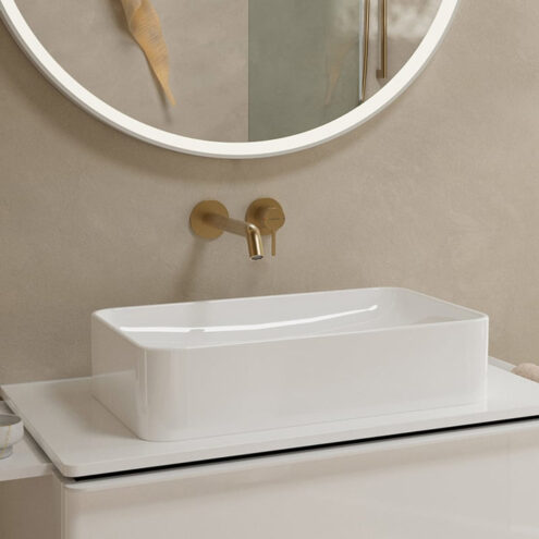 Hansgrohe Tecturis S Tek Kollu Lavabo Bataryası ankastre duvara monte EcoSmart+ 22,5 cm gaga ile Mat Bronz 73351140