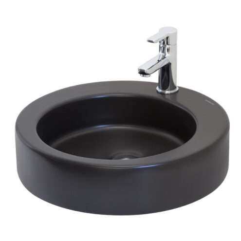 Smanni MERGA 48 cm Yuvarlak Tezgâh Üstü Batarya Delikli Lavabo