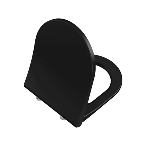 VitrA Integra Round Mat Siyah İnce Yavaş Kapanır Klozet Kapağı