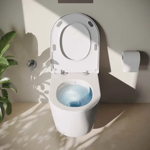 VitrA Metropole Round Beyaz Asma Klozet QuantumFlush 56 cm Termostatik Entegre Musluklu 7910B403-7211 ürün görseli